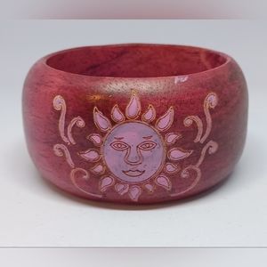 *Bundle for FREE* Wooden bangle hand-painted with celestial theme
